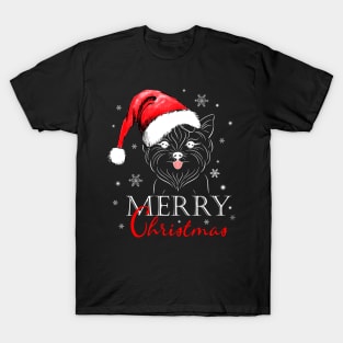 Merry Christmas Yorkshire Santa Gift For Dog Lover T-Shirt